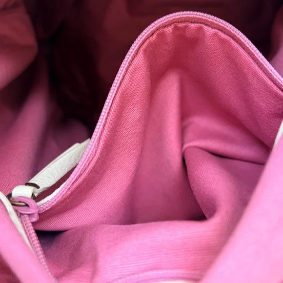 Ivory Isabella Fiore ruched brass grommets studded large leather hobo bag

- - Picture 10 of 16